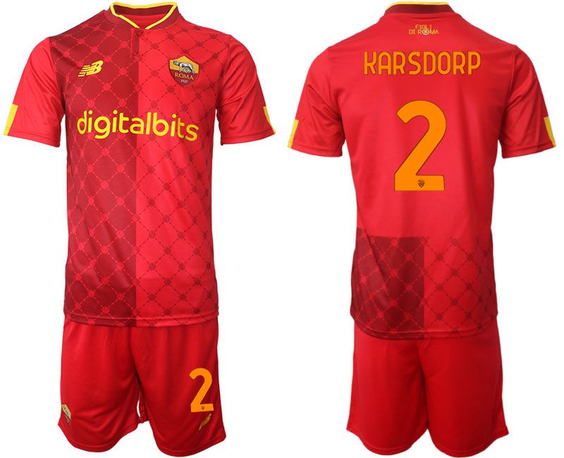 Men 2022-2023 Club AS Rome home red #2 Soccer Jersey